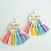 Funny Teacher Student Dangle Earrings First Day of School Earrings with Colorful Tassel Back to School Earrings for Women Teacher Appreciation Jewelry-2nd Grade
