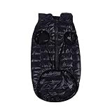 Abrigo Acolchado para Perro Chaleco cálido de Invierno Ropa Ligera para Mascota Abrigo Rosa con Cierre fácil para Perros Uso Exterior en Clima frío (Negro, 30x42x32cm)