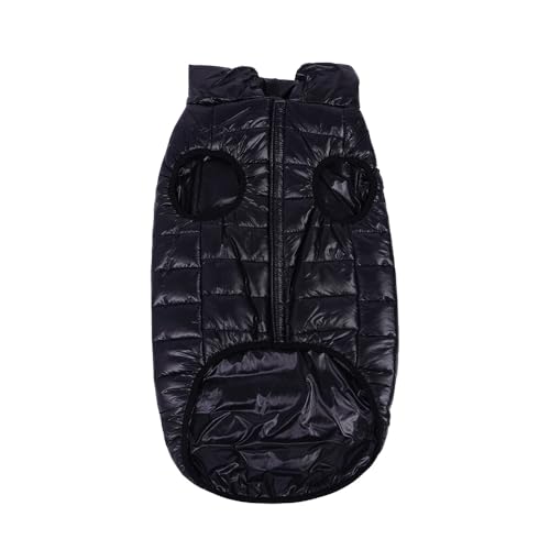 Abrigo Acolchado para Perro Chaleco cálido de Invierno Ropa Ligera para Mascota Abrigo Rosa con Cierre fácil para Perros Uso Exterior en Clima frío (Negro, 30x42x32cm)