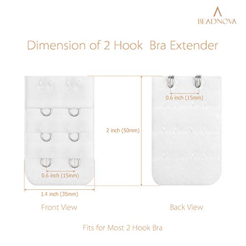 BEADNOVA Bra Extender 2 Hook Bra Back Clips Bra Strap Extender Bra Clasp (4pcs)3