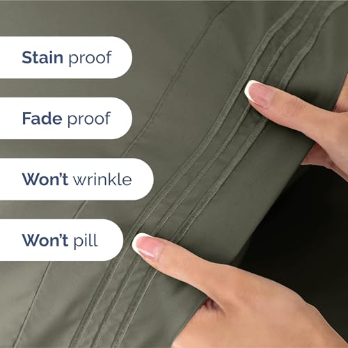Image of Split King Size 5 Piece Sheet Set - Soft & Cooling Bed Sheets - Dark Taupe | Fits 8 Inch to 16 inch Mattress, Wrinkle Free & Fade Resistant with Deep Pockets, Breathable, Comfy Hotel Luxury Bedding