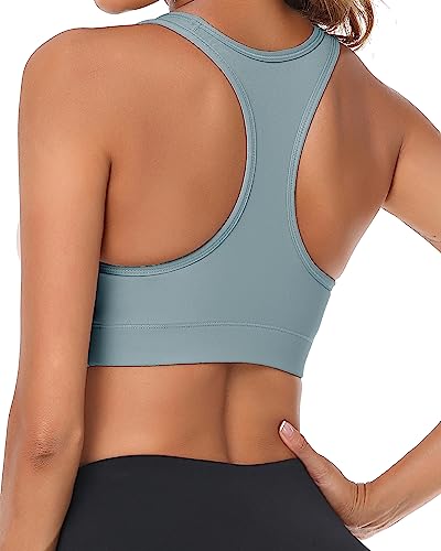 Image of Oalka Women's Racerback Sports Support Workout Running Bras | Oalka Women's Racerback Sports Support Workout Running Bras