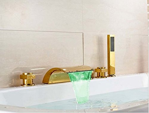 Robinet mitigeur cascade LED pour baignoire dorée créez une ambiance spa à la maison