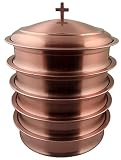 Communion Ware 5 Holy Wine Serving Trays with A Lid - Stainless Steel (Copper)