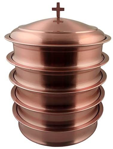 Communion Ware 5 Holy Wine Serving Trays With A Lid - Stainless Steel (Copper) #TOP19