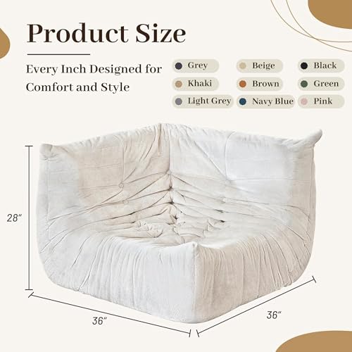 Image of HABUTWAY Giant Bean Bag Chairs Lazy Sofa for Adults,Corner,Beige