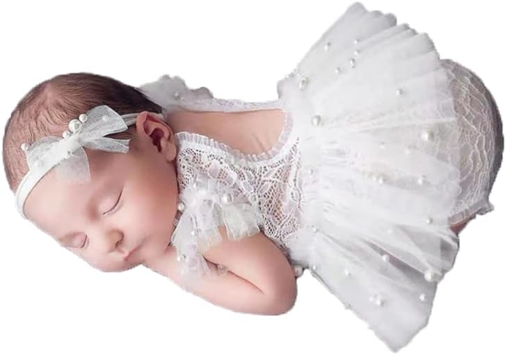 Newborn Photography Outfits Girl Baby Photo Tutu Dress Newborn Photoshoot Romper Baby Picture Lace Outfit