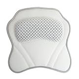 Brookstone Luxury Breathable Mesh Spa Bath Pillow - Head Neck & Shoulder Support Cushion - Easy Storage Hook - Secure Suction Cups Adhere to Bathtub, Spa & Jacuzzi