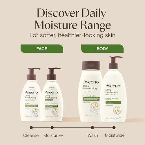 Image of Aveeno Daily Moisturizing Face Lotion with Soothing Prebiotic Oat,Gentle Lotion Nourishes Normal to Dry Skin With Moisture,Sensitive Skin,Fragrance-Free,12 fl. oz,(Pack of 2)