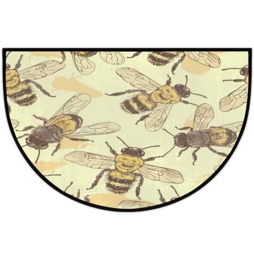 Paillasson semi-circulaire 61 x 91,4 cm tapis de sol intérieur lavable