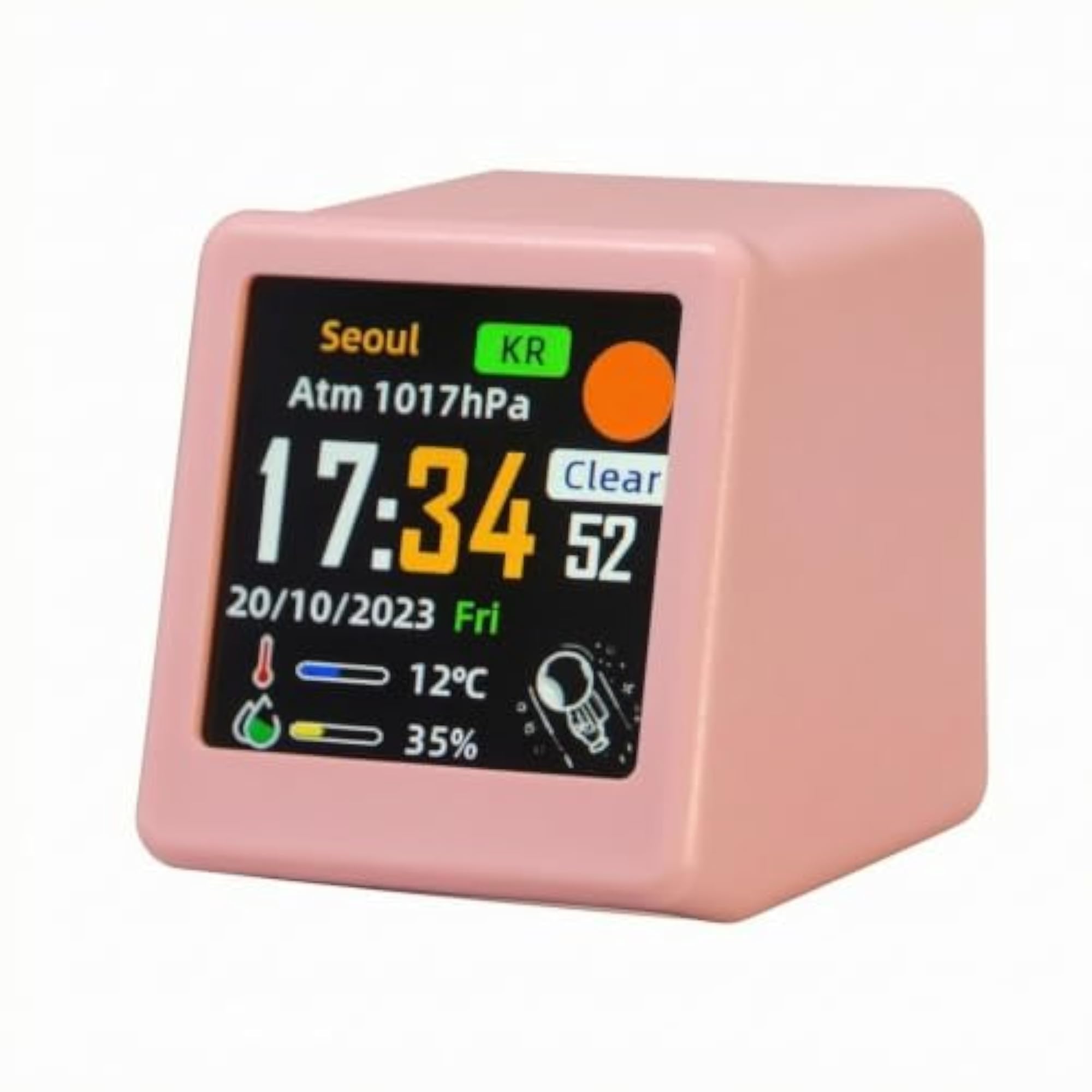 Temperature Intelligent Clock, Pink