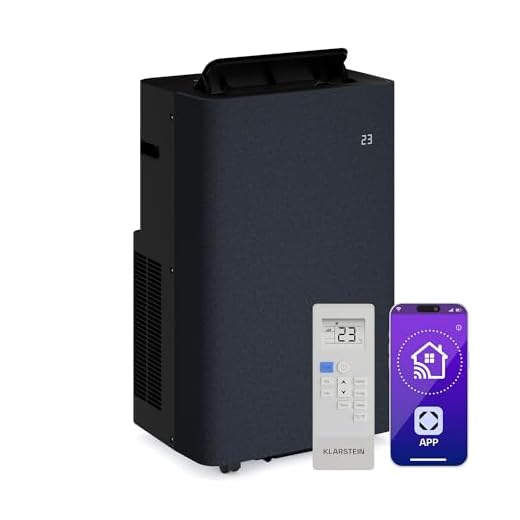 KLARSTEIN AireLux Aire Acondicionado Portátil - 14,000 BTU, hasta 30 m², Control App & Voz, 4-en-1 Frío & Calor, Deshumidificador, Ventilador & Modo Sueño, Operación Silenciosa, Gris Oscuro