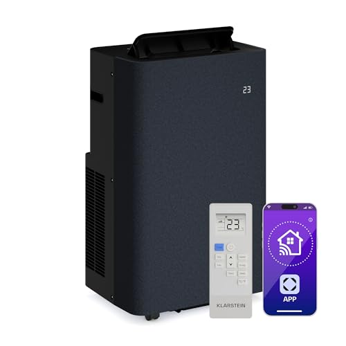 KLARSTEIN AireLux Aire Acondicionado Portátil - 14,000 BTU, hasta 30 m², Control App & Voz, 4-en-1 Frío & Calor, Deshumidificador, Ventilador & Modo Sueño, Operación Silenciosa, Gris Oscuro