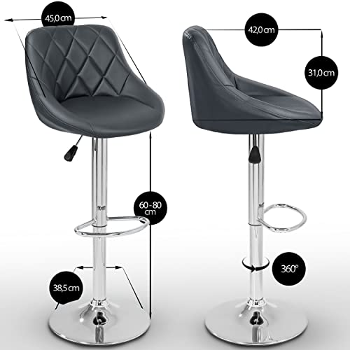 Barhocker TRESKO 2er Set mit 10 Farben und höhenverstellbar