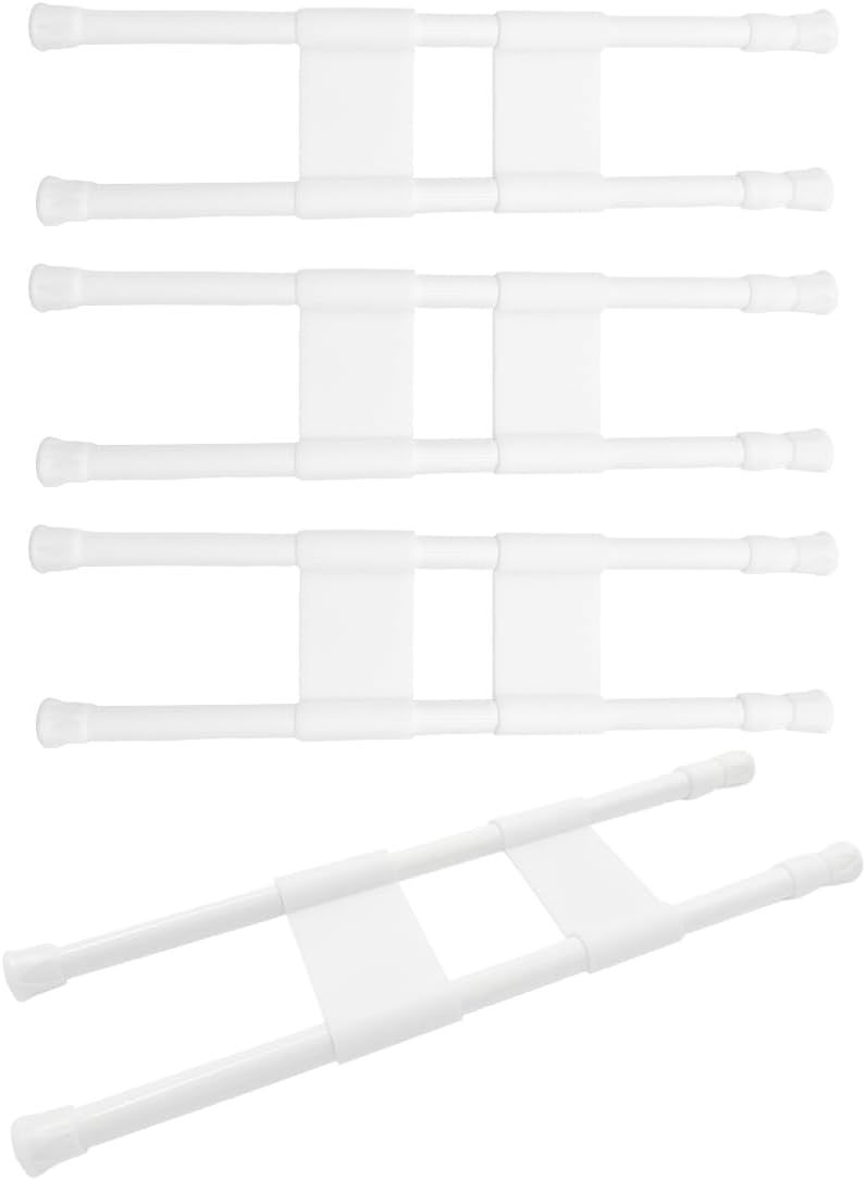 Yourkar 4 PCS Double RV Refrigerator Bar, 11.8-19.7 Inches Metal Non-Slip Adjustable RV Fridge Tension Rods, RV Fridge Bars for Holding Food Drinks in Place, Car Accessories