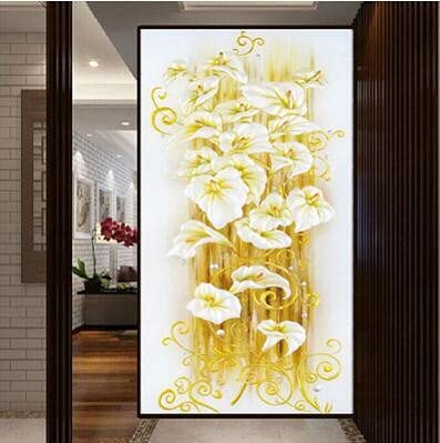 Kits de peinture diamant 5D DIY feuilles d'or xxl pour décoration salon
