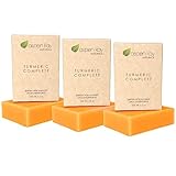 Turmeric Soap Bar (3 Pack) for Body & Face, Made with Natural and Organic Ingredients. Gentle Soap – For All Skin Types – Made in USA 4.5oz Per Bar