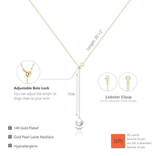 Image of Zeffy Gold Pearl Necklace for Women, Dainty 14K Gold /Silve Plated Layered Pearl Choker Pearl Earrings Pearl Bracelets Wedding Trendy Gold Jewelry Set for Women Gifts