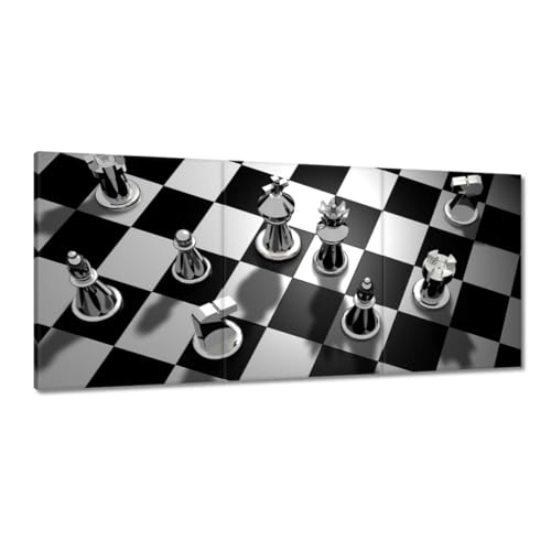 Peinture imprimée sur toile échecs 150x70 cm finition premium