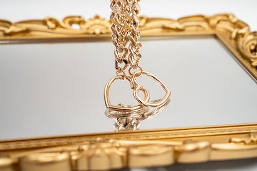 ADEMISHIA Heart O-Ring Slip Chain Halskette für Frauen, Handgemachter Punk Gothic Schmuck Verstellbare Lariat Y-Halskette