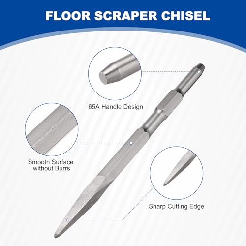 Cincel raspador de suelo hexagonal HARFINGTON de 25,9x1,5 cm para demolición 5