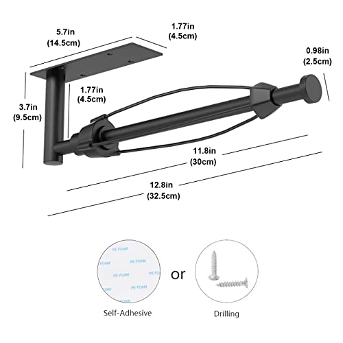 Image of VAEHOLD Self Adhesive Paper Towel Holder Under Cabinet Mount, Wall Mounted Paper Towel Roll Holder with Damping Effect for Kitchen, Bathroom, Wall - SUS304 Stainless Steel (Matte Black)