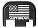 NDZ Performance for Glock 17 19 21 22 23 27 30 34 36 41 Rear Plate Blk G1-4 US Flag Veteran Text