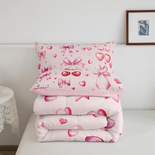 Edredón matrimonial de acuarela con lazo Feelyou y 2 fundas para cama infantil 7