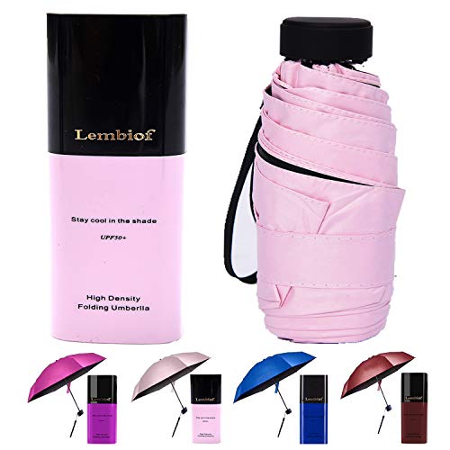 Mini Sun & Rain Umbrella Windproof Compact Lightweight Folding Travel Umbrella with Gift Box, 99% UV Protection for Men Women Kids