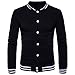 Produktbild Winterpullover Strickwaren VENMO Neue Fashion Jacket Warm Wintermantel Slim Overcoat Kleider Herren Bomberjacke Winter College Männer Übergangsjacke Bomber Pilotenjacke Baseballjacken (S, Black)