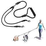 Xcellent Global 57 inch Double Dog Leash Coupler No Tangle with Soft Handle for Two Dogs PT031