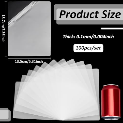 NBEADS 100 Stück Foto Heiß Laminierfolien, 18.7x13.5x0.01cm Transparent Laminierbeutel Folie Fotoschutzfolien Heiße Laminatbeutel Blätter für versiegelte Foto Karte Unterlagen Visitenkarten