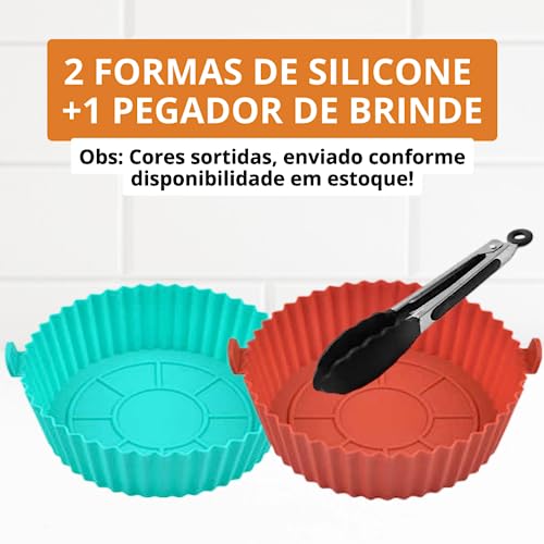 Kit 2 Formas Forros Assadeira Para Air Fryer De Silicone Reutilizável Antiaderente Resistente ao Cal