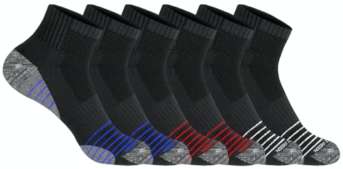 U.S. Polo Assn. 6 Pair Men's QUARTER Length Athletic Performance Socks - Ultra-Soft Moisture Control Running & Breathable Socks - Shoe Size 6-12, BLK 6336