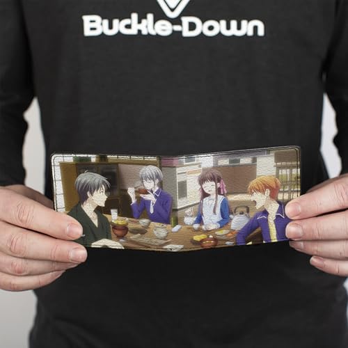 Buckle-Down Crunchyroll Wallet, Bifold, Fruits Basket Shigure Yuki Tohru Kyo Dining Scene, Vegan Leather4
