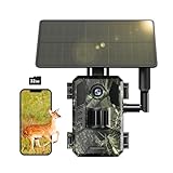 Loatos Trail Camera, 2k HD Live Feed Cellular Trail Cameras with Built-in SIM Card 4G Unlimited Data Plan Game Camera IP66 Solar Powered Motion Night Vision with 32GB Memory Card