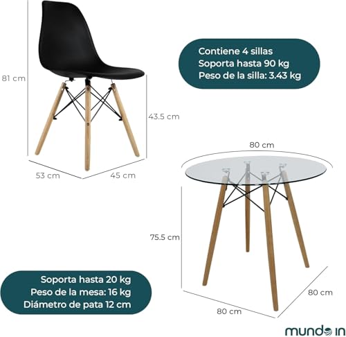 Consejos para Comprar Comedor redondo 4 sillas más recomendados. 3 Imagen adicional
