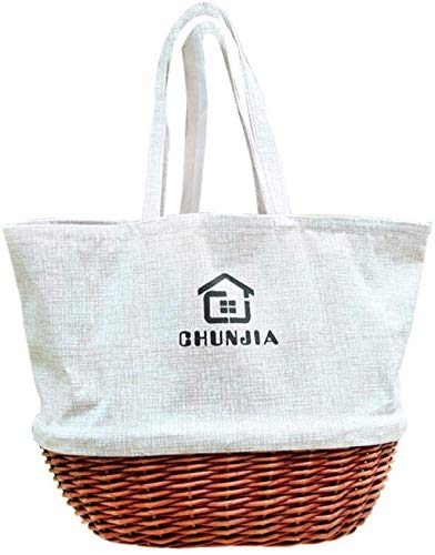 Cesto de compras de ratán Cesta de picnic Cesta de bambú Cesta de mimbre Tela Mano Cesta de la mano Cesta de frutas Cesta de regalo Cesta de verduras Yellow2 Sauce Suministros para la fiesta al aire l