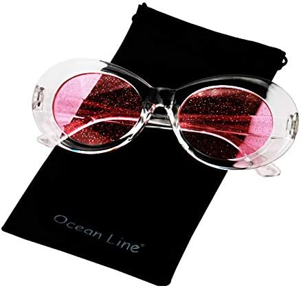 Bold Retro Oval Mod Thick Frame Sunglasses Round Lens Kurt Cobain Clout Goggles