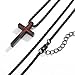 LSKFW Baseball Necklace for Men Confirmation Bible Verse Baseball Stainless Steel Cross Pendant Necklaces 18+2 Inches (1:9 black)