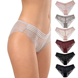 Alyce Intimates Pack of 6 Women’s Lace Bikini
