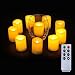 Homemory 6PCS Remote Control Timer Votive Candles, 1.5"x 2" LED Flameless Flickering Votive Tea Light Candles Battery Operated, Amber Yellow Light