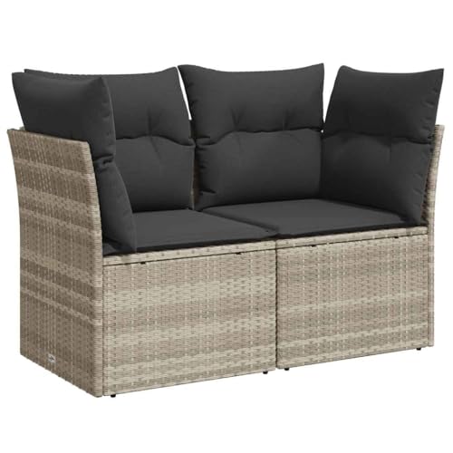 vidaXL Gartensofa mit Kissen 2-Sitzer, Sofa mit Staufach unter...
