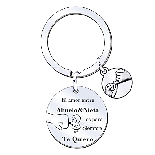 MNBVBV Abuela Abuelo Llavero Mujeres HombresEl Amor Entre Abuela/Abuelo&Nieta/Nieto es para Siempre Te Quiero Colgante con Grabado Regalo Familiar (1) MNBVBV Abuela Abuelo Llavero Mujeres HombresEl Amor Entre Abuela/Abuelo&Nieta/Nieto es para Siempre Te Quiero Colgante con Grabado Regalo Familiar (1)