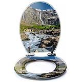 DERUINVAIO Slow-Close Colored Toilet Seat - Large Waterfall Design from Cirque d...