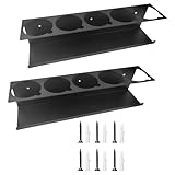 Paquete de 2 estantes de metal resistentes para almacenamiento de botellas y latas para garajes y talleres de reparación con múltiples usos, organizadores de botellas de taller