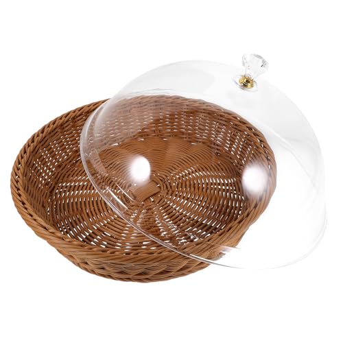 Cesta redonda para pan de tejido sintético marrón lavable para hogar 2
