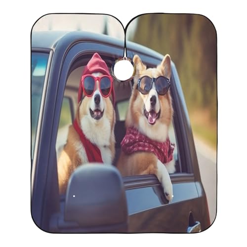 Capa impermeable profesional para cortar cabello con cierre ajustable para peluquería, diseño Two Cool Corgi Dogs miniatura 2