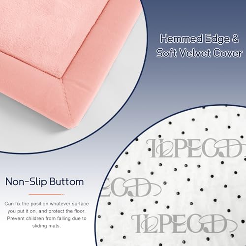 Image of Baby Play Mat for Floor Nursery Rug Muscle Mat Area Rug Playroom Rug 74 inchx50 inch Playpen Mat Elastic Foam 1.3 inch Thick Crawling Mat for Babies,Toddlers, Infants, Kids,Light Pink