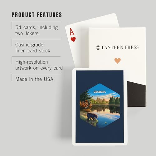 Lantern Press Georgia, pintura óleo, 52 cartas póker miniatura 3